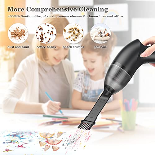 HONKYOB Keyboard Cleaner Mini Vacuum for Desk, Handheld Cordless Computer Vacuum Rechargeable for Cleaning Hairs, Crumbs for Desktop, Piano, Car Interior & Sewing Machine Clean,with LED Light - Image 2