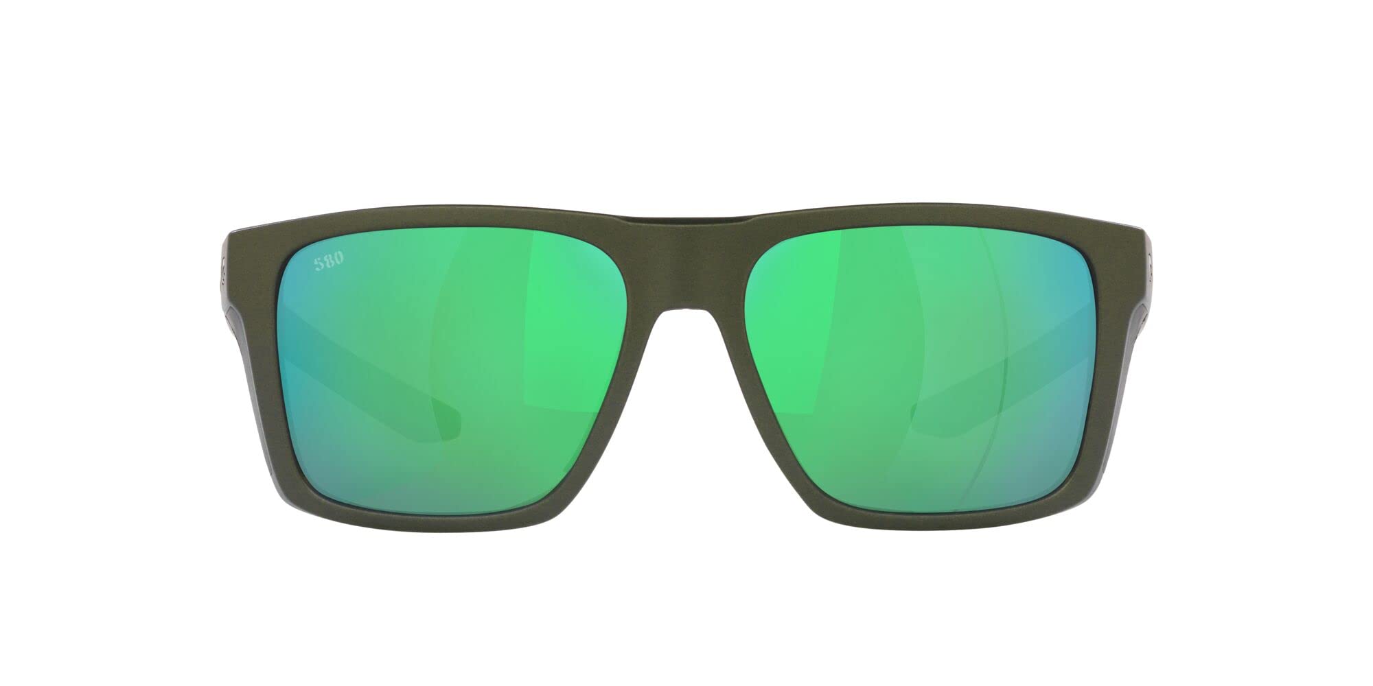 Costa Del MarMens Lido Square Sunglasses, Moss Metallic/Polarized Green Mirrored 580G, 57 mm