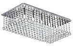 Long Life Lamp Company Rectangular Modern Crystal Ceiling Chandelier Droplet Effect Reflective Mirror Base M0061