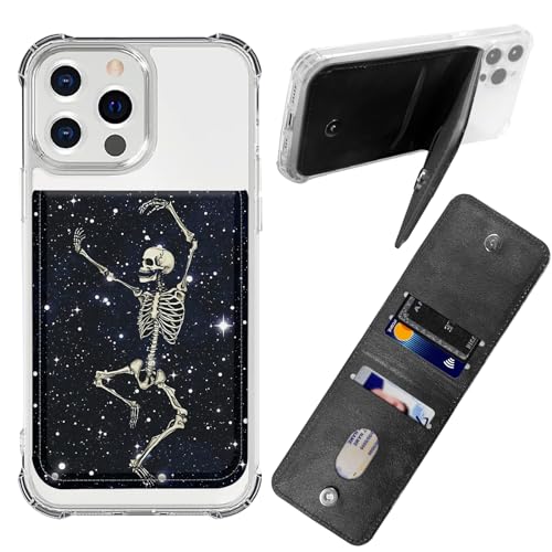 Custodia adesiva per telefono cellulare con doppia tasca in lycra porta carte di credito carta didentità piccolo design a portafoglio per iPhone iPad Samsung Galaxy smartphone Android