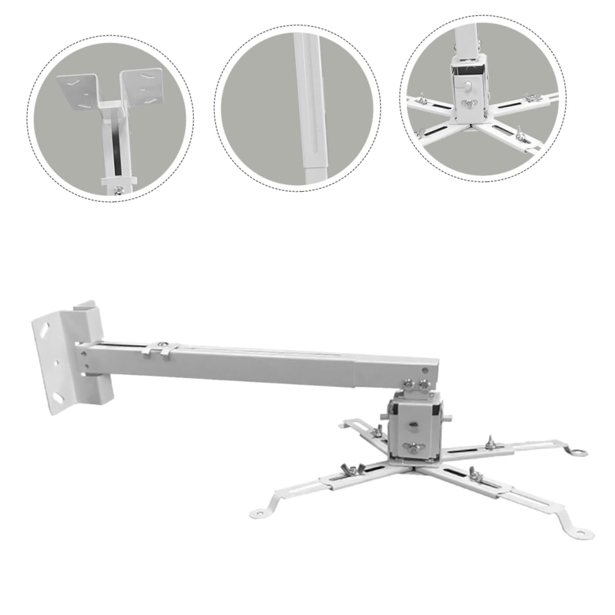 DOITOOL Support de Plafond pour Vidéoprojecteur en Acier au Carbone, Longueur Réglable 40-65cm, Installation Facile pour Usage Domestique