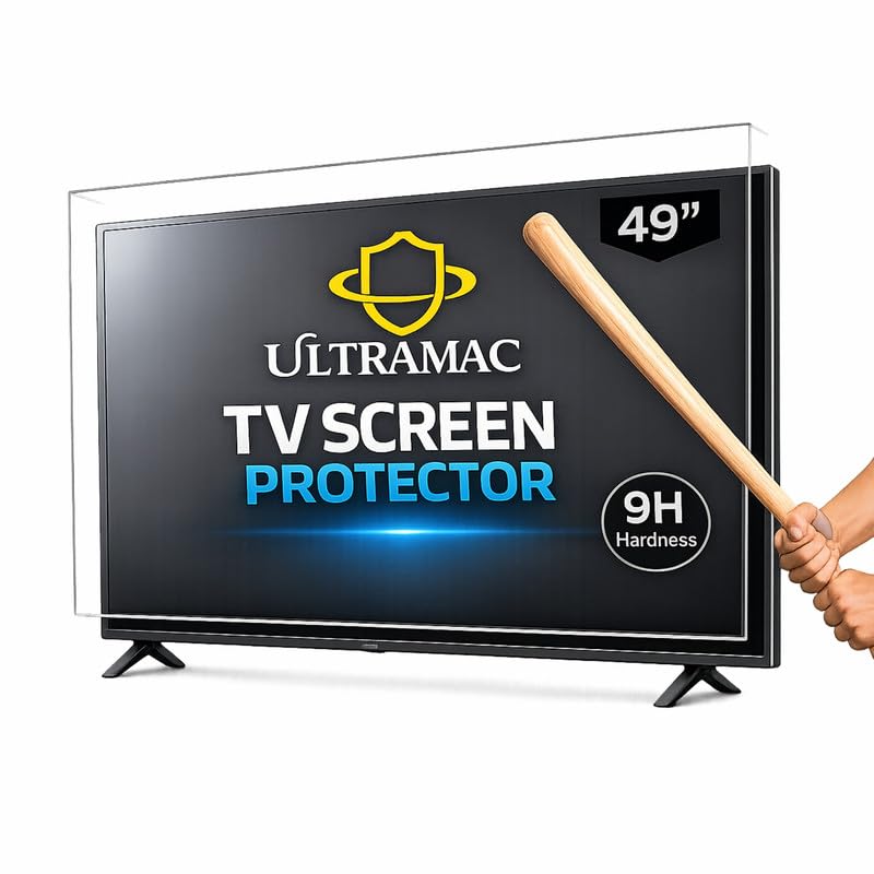 Image of ULTRAMAC 49 inch 3mm Acrylic TV Screen Guard | 9H Hardness | Scratch & Splash Resistant | ISO Certified Protection with Ultra HD Clarity