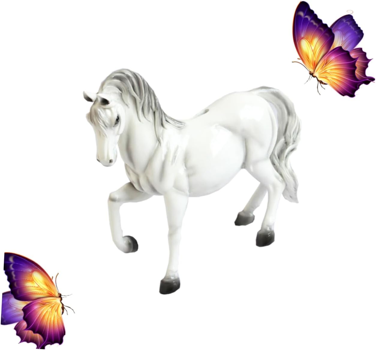 BESPORTBLE Creative White Horse Shaped Coin Storage Jar for Large Resin Saving Pot to Organize Spare Change and Bills Money Bank Encouraging Saving Habits and Birthday