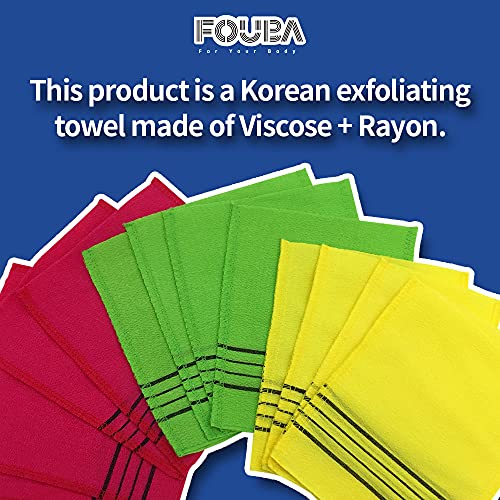 8-pcs-Asian-Exfoliating-Bath-Washcloth-Red-Green