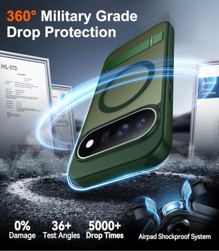 Image of Designed for 11 Pro Case 2026, [Built-in Invisible Kickstand][Compatible with MagSafe][Military Grade Shockproof] Slim Translucent Matte Phone Case-Green