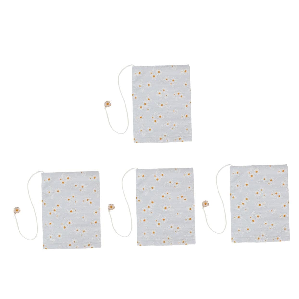 DOITOOL 4 Pezzi Copertina Libro Lavabile Protettiva per Quaderni e Libri Design con Margherita Protezione Resistente e Riutilizzabile per Libri Brossura e Scolastici Accessorio Decorativo