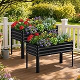COMHOMA 2-Pack Galvanized Planter