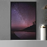 Framed Canvas Starry Night Astronomy & Space Dark Dramatic Modern Photography Stars - 16x24 inches