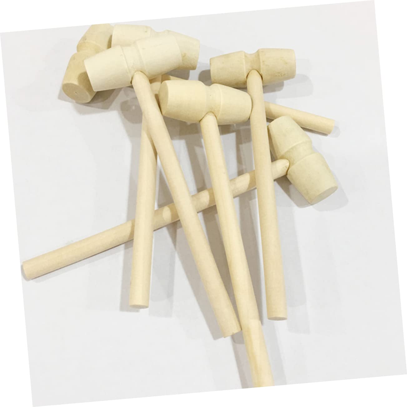 Toyvian Wooden Mini Hammers 15pcs Set Boys and Girls Mallet Toys Safe Odorless Preschool Activities
