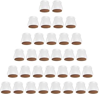 32 Piezas Tapas para Sillas Fundas con Fieltro para Patas de Sillas Protector de Patas Sillas para Patas de Mesa Almohadilla de Silicona para Muebles Sillas Protector de Sillas Redondo 25-35mm