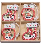 BEEFLYING Mini pendentifs de Noël en Bois pour Arbre de Noël Gants Chaussettes Décorations suspen...