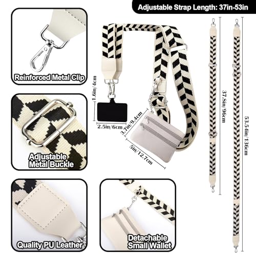 Image of XANGNIER Clip and Go Strap for Phone with Wallet Crossbody, Phone Strap with Zippered Wallet, Adjustable Anti Theft Cellphone Lanyard for Women, Cellphone Chain Accessories,Multicolor 4