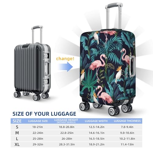 Hawaiian Aloha Pink Flamingo Style Luggage Protector,Scratch Travel Suitcase Cover Suitcase Fits 18-32 Inch Luggage2