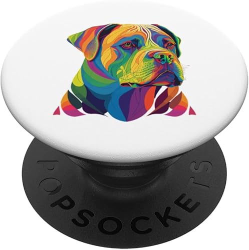 Colorful American Bulldog American Bully Men Women PopSockets Swappable PopGrip