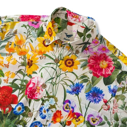 Hawaiian Shirt for Men Long Sleeve Floral Button Down Aloha Shirts3