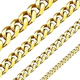 [ChainsHouse] ネックレス メンズ チェーンのみ サージカルステンレス 喜平 ゴールド k18 金属アレルギー 71cm 6mm アクセサリー