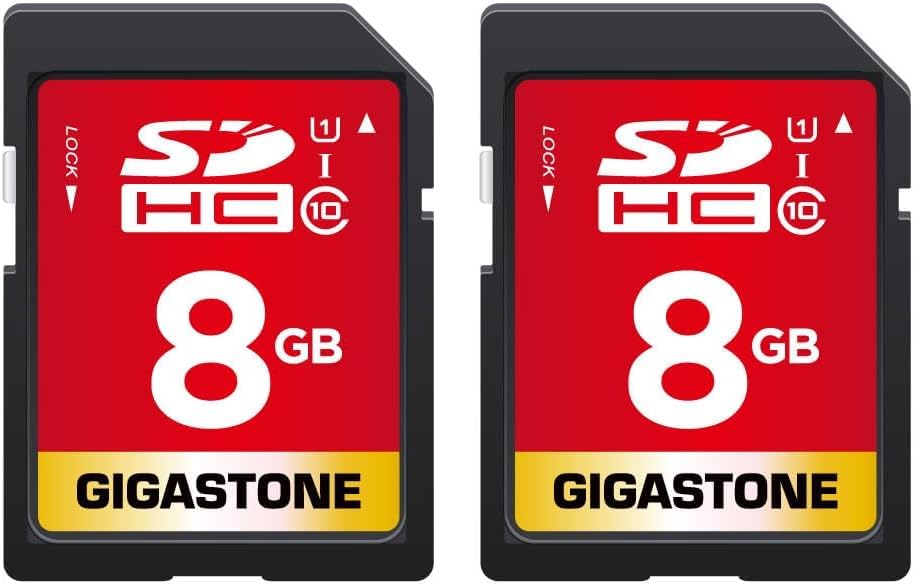GIGASTONE 8GB SD Card 2-Pack UHS-I U1 Class 10 SDHC Memory Card Full HD Video Canon Kodak Olympus Digital Camera, with 2 Mini Cases-image-6