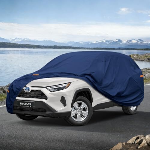 Image of Kaugung Custom Fit SUV Car Cover for Toyota RAV4 (2006-2026), Heavy Duty Waterproof All Weather Outdoor Protection, Breathable Full Exterior Cover with Vent, Rain Sun Snow UV Proof