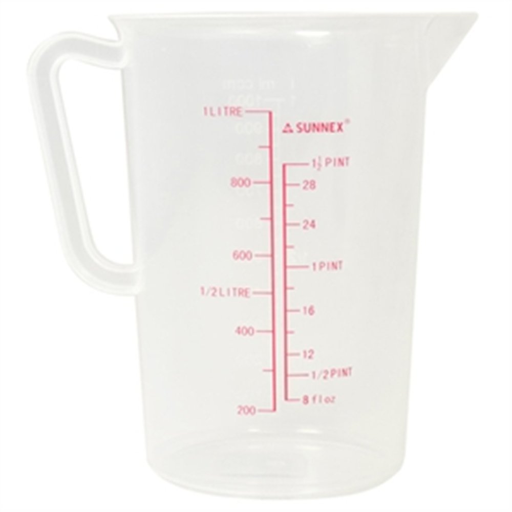 Sunnex Clear / Transparent Polypropylene Measuring Jug 1.0 Ltr