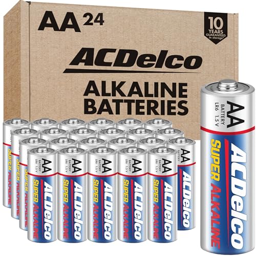 ACDelco 24-Count Double AA Batteries, Maximum Power Super Alkaline Battery for Home and Office, 10-Year Shelf Life, Reclosable Packaging