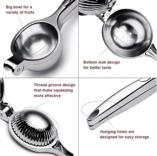 Image of Clazkit Aluminum Lemon Squeezer | Heavy Duty Hand Press Citrus Juicer | Manual Lime Juicer with Ergonomic Handle | Juice Extractor for Lemon, Orange & Citrus Fruits