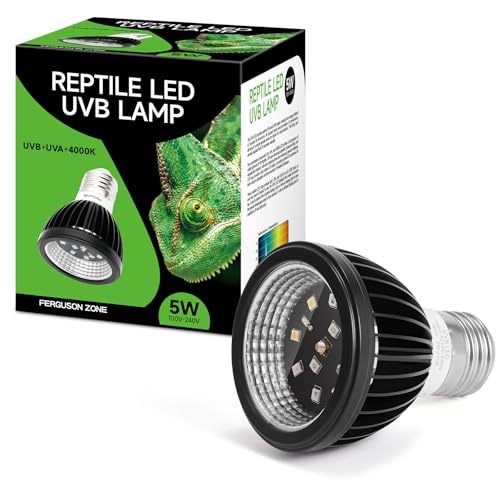 UVB Light for Reptiles, UVB Bulb 5W 5.0 UVB LED Lamp, Reptile Lig...
