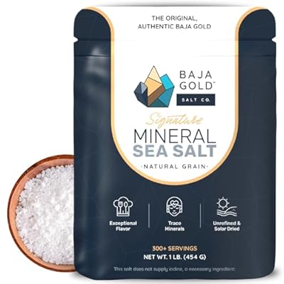 Baja Gold Signature Mineral Sea Salt - Recommended by Gary Brecka - Organic Natural Grain Salt for Cooking & Baking | Authentic Baja Salt | Ideal for All Culinary Creations | 1 lb. Resealable Bag, 300 Servings