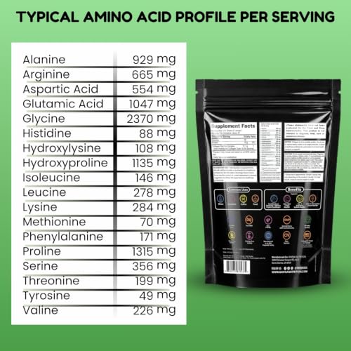 Image of Halal Collagen Peptides Powder Grass Fed, Pasture Raised 1LB (16oz) Pouch, 41 Servings. Keto-Friendly, Non-GMO, Gluten-Free Hydrolyzed Collagen for Women & Men. Hair, Skin, & Nails Support, Unflavored