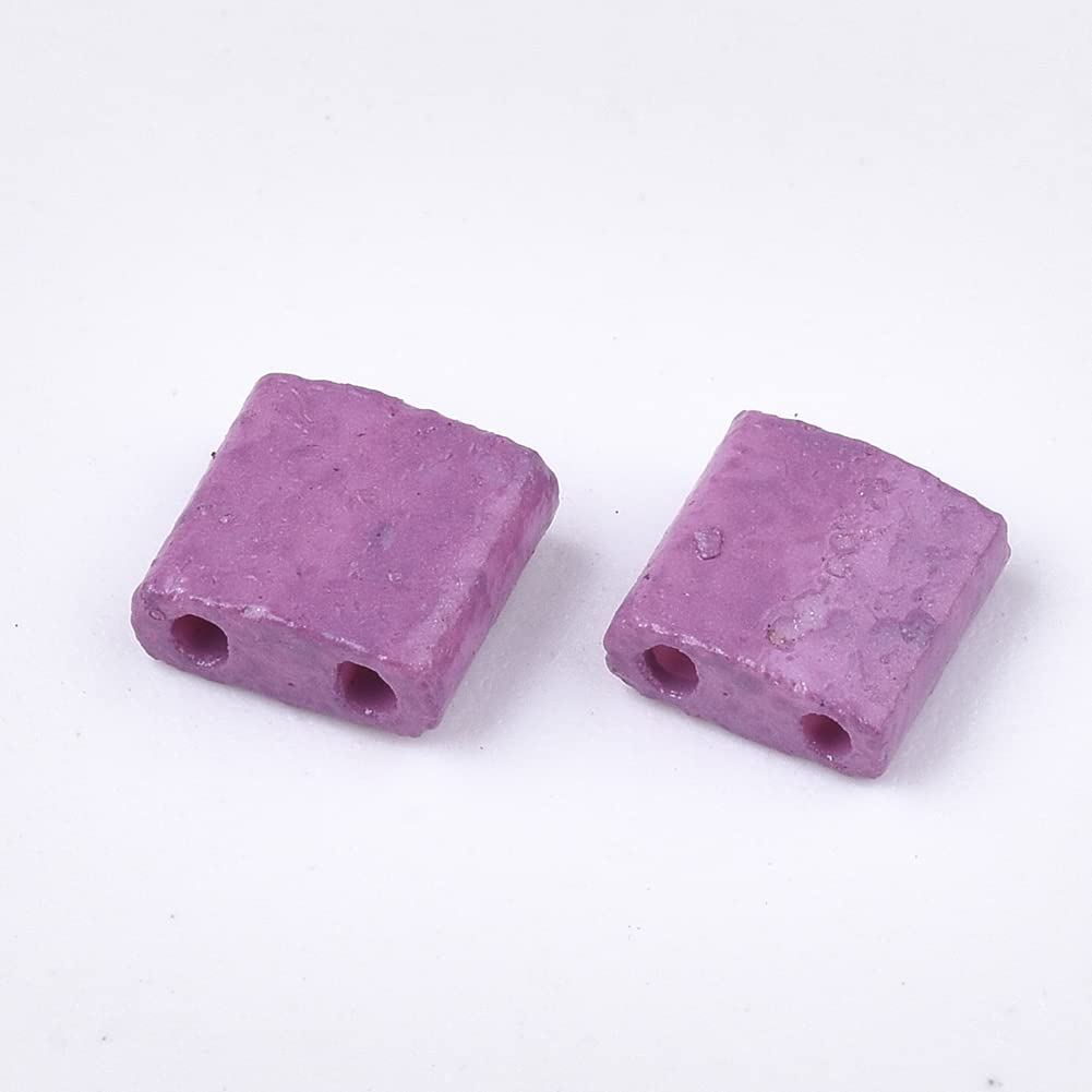 Crafans 200Pcs Rettangolo di Vetro Seed Beads Tila Perline di Cottura