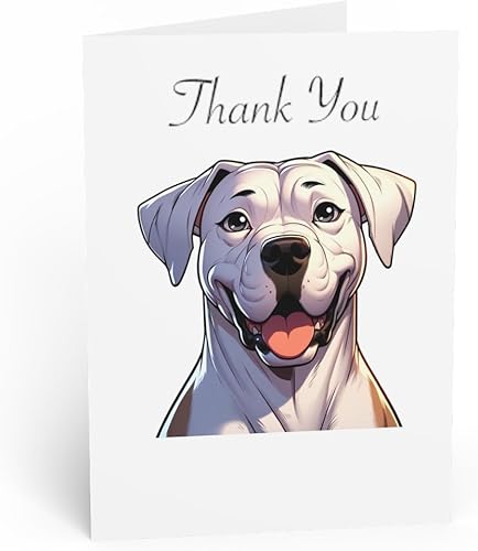 Greeting CardNote Card -Dogo Argentino Cartoon Birthday - PACK of 5