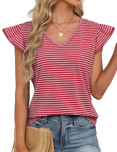 Save 50% on JUSTFASHIONNOW Women's Ruffle Flutter Sleeve Tops - Image 2