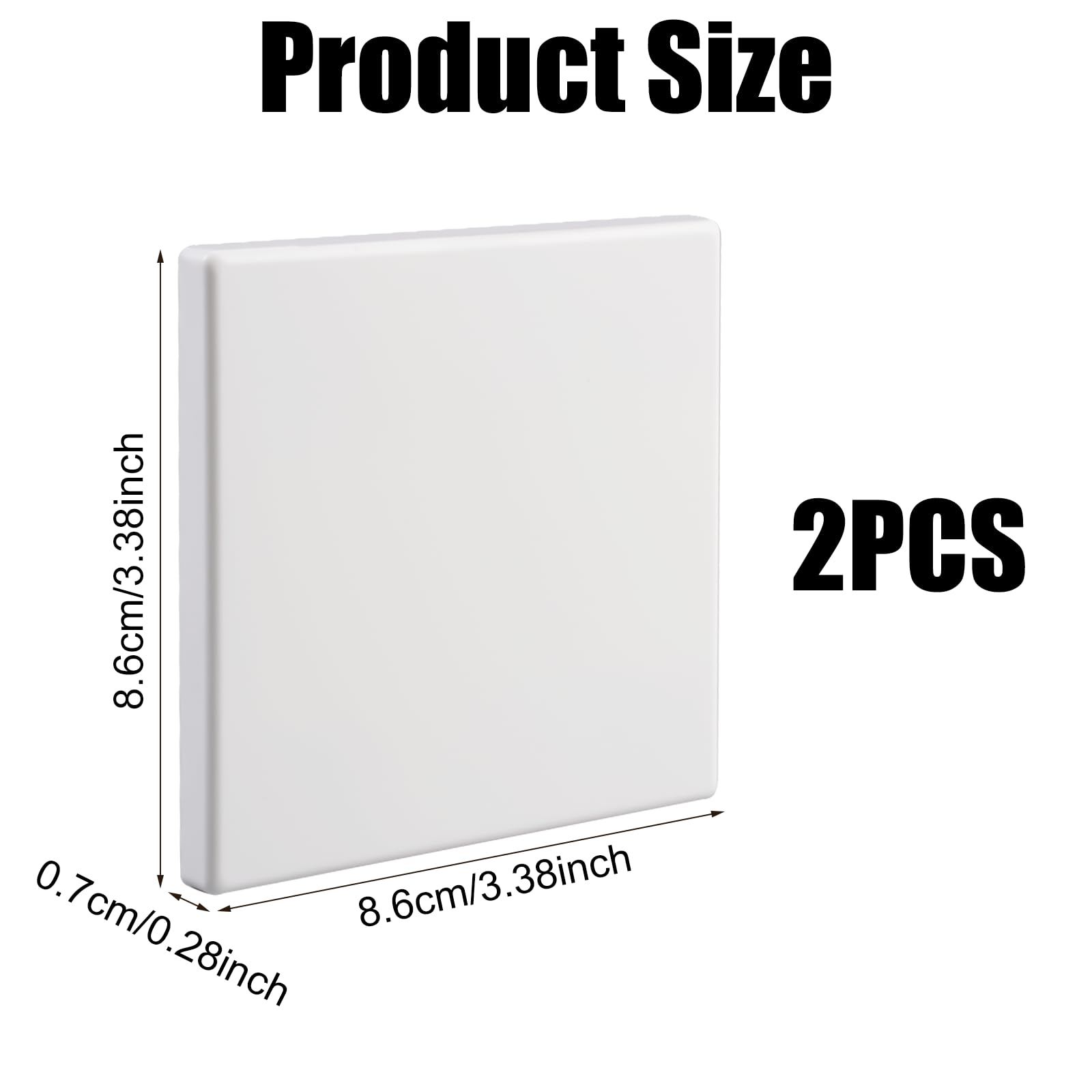 Lot de 2 Cache Prise Murale, 8.6x8.6 cm Obturateur Prise, Cache pour Prise Murale, Plaque Murale Vierge en Plastique, Cache-Prises Encastrées pour Prises Ou Interrupteurs Inutilisés (Blanc)