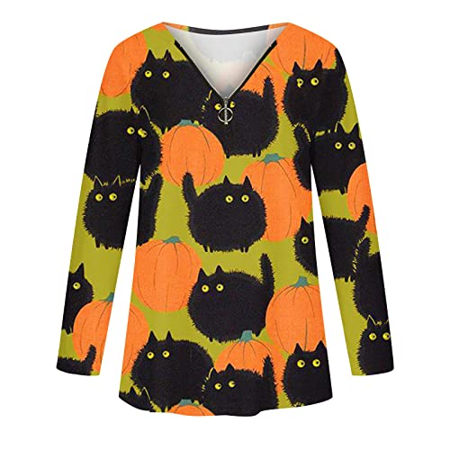 Camiseta de algodão para meninas outono verão roupas de manga comprida moderna gola V zíper blusa de