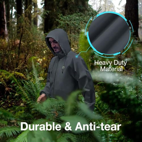 Image of TIDEWE Rain Suit, Waterproof Breathable Lightweight 2 Pieces Rainwear