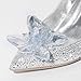sexytag Women's Crystal Rhinestone Poined Toe Pumps Cinderella Clear Stiletto High Heels Slip On Wedding Shoes Silver Size 8.5