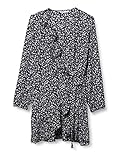 Freizeitkleid ONLY Damen ONLCARLY L/S WRAP Short Dress WVN Petit Lässiges Kleid, Night Sky/AOP:SIA Flower, 38