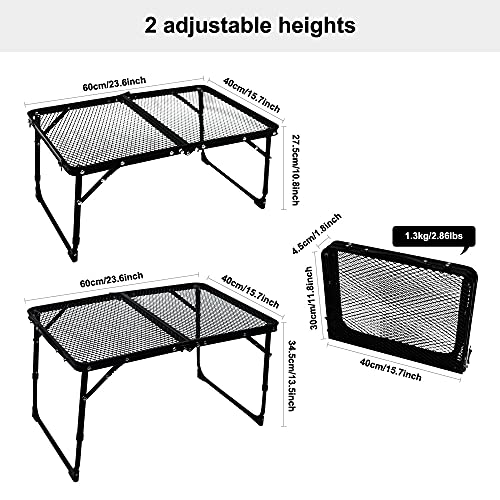 Mesa plegable de camping TIYASTUN - pequeña, portátil, ajustable, para picnic y playa miniatura 3