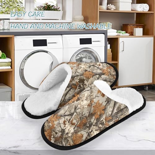 Retro Yellow Tree Camo Slippers For Women Men Soft Memory Foam Non-Slip Camouflage Winter Indoor House Shoes Travel Slipper3