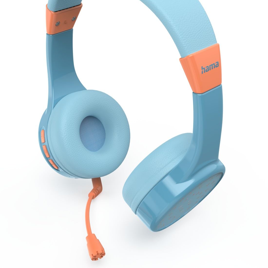 Hama | Auriculares inalámbricos para niños (Cascos Bluetooth con limitador de Volumen, micrófono, Flexibles, Ajustables, hasta 40h música) Azul