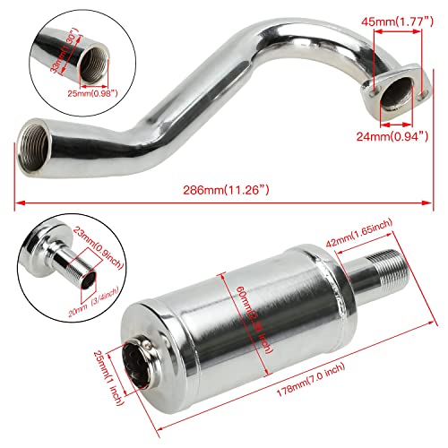 Fvrito FV-PQG038-212PMS 212Cc Exhaust Pipe With Muffler thumb #2