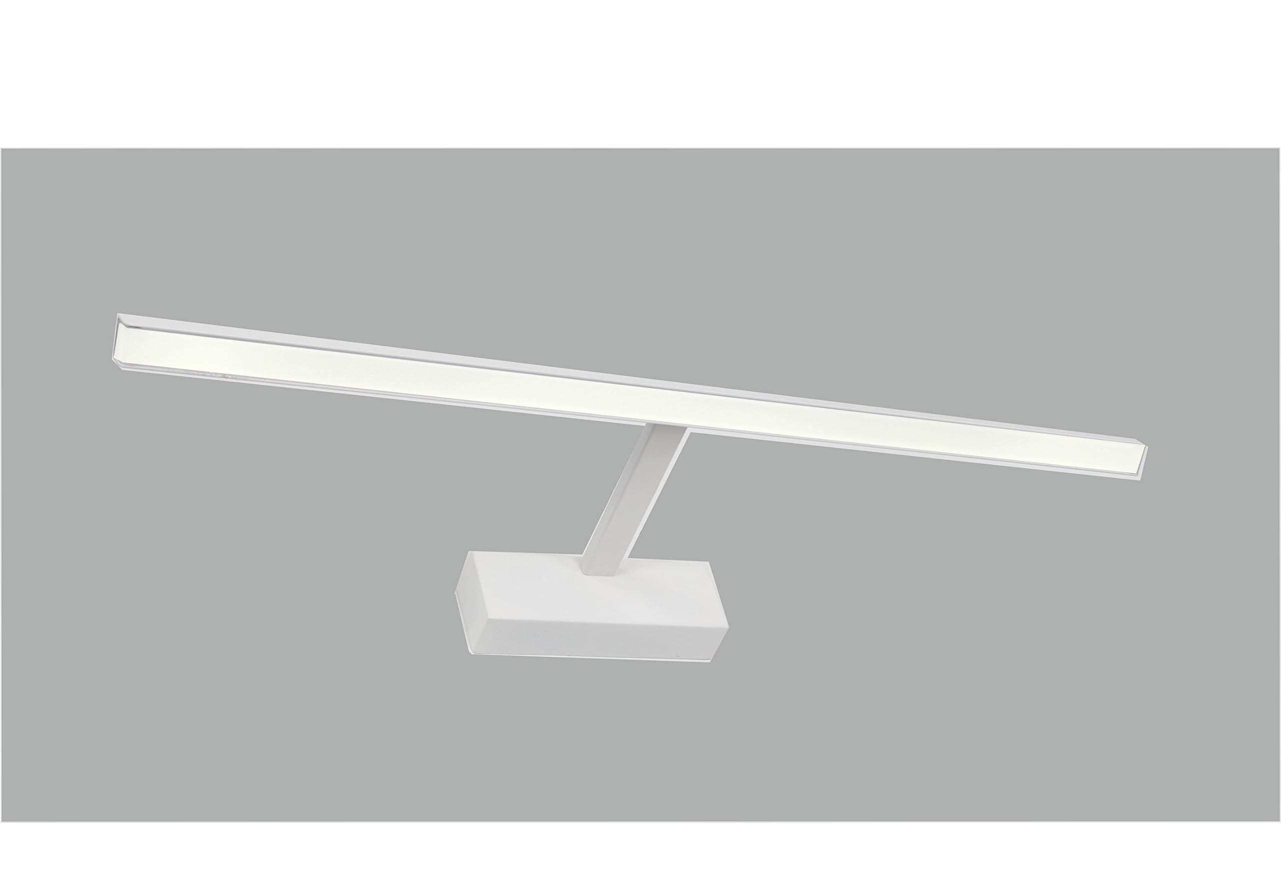 Applique murale LED pour illuminer les tableaux, miroirs, peintures murales, 14 W style traditionnel et élégant, ton de lumière chaude 3000 K, finition blanche satinée, articulée. 60 cm