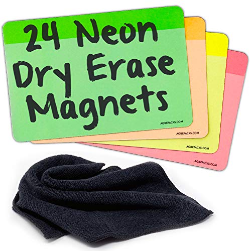 Neon Dry Erase Whiteboard Magnets by AgilePacks | 4
