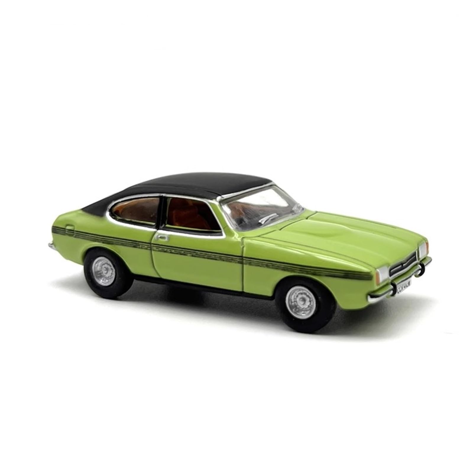 GUOXUN 1:76 Scale Capri Mkll Lime Green Car Model Classic Vintage Car Collection