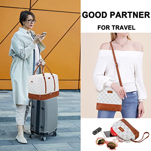 IBFUN Weekender Bags for Women, 21" Weekender Travel Bag, Travel Duffle Bag with Shoe Compartment Carry on Overnight Duffel Bag for Weekend Travel Business Trip, 3PCS3