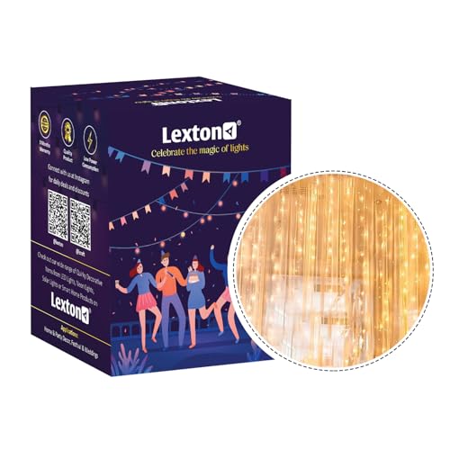 Image of Lexton 300 LED Copper String Light with Remote | 8 Modes, USB Powered, 3mx3m Copper Wire String Light with Hanging Hooks | Decoration for Diwali, Christmas, Curtain Lights (Warm White, Pack of 1)
