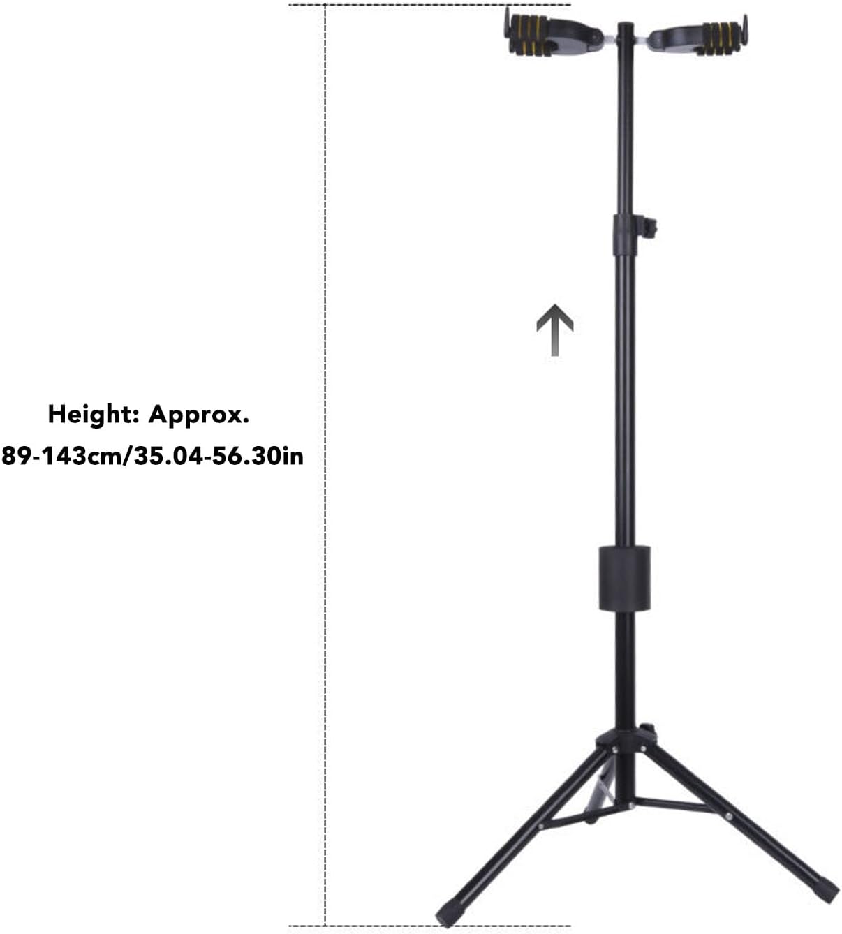 Dual Guitar Stand Gravity Auto Lock Non Slip Double Guitar Holder Floor Stand for with Thick Soft Sponge Protection Universal for Acoustic Electric Bass Ukulele