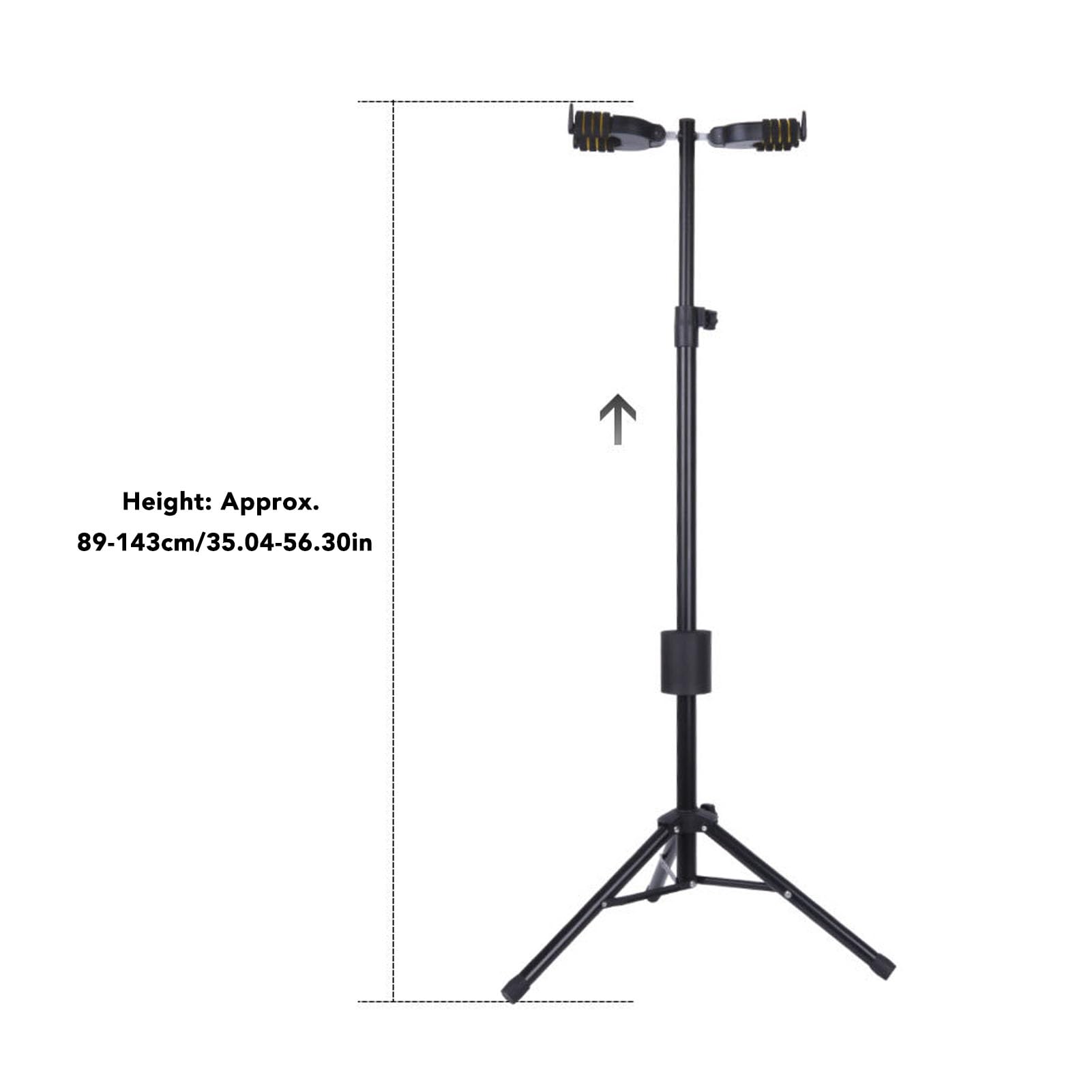 Soporte para Guitarra con Bloqueo Automático Doble, Soporte de Suelo Antideslizante para Guitarras Eléctricas Acústicas, Metal y Esponja, 1 Unidad