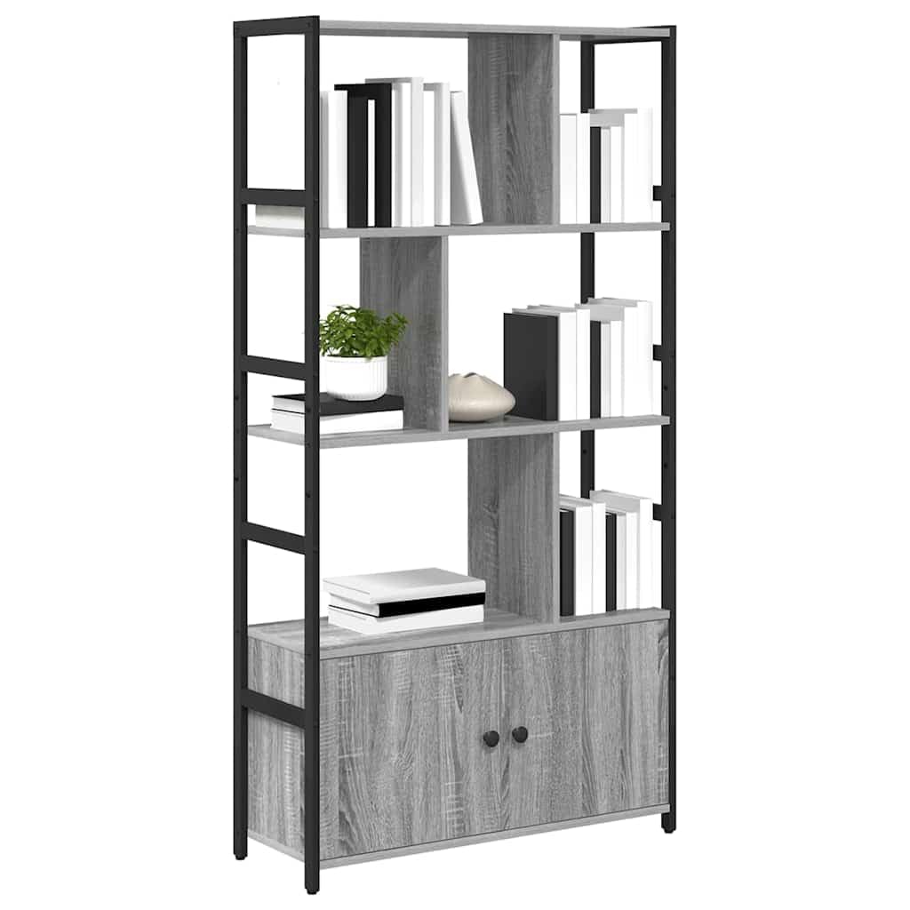 vidaXL Bookshelf 80 x 30 x 155.5 cm Engineered Wood Grey sonoma