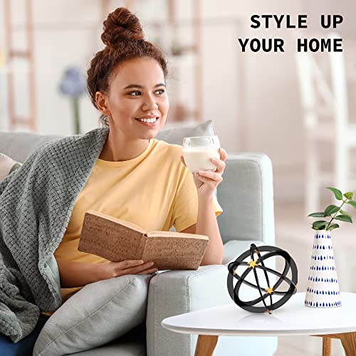 Metal Decorative Sphere For Home Decor - Black & Gold, Hand Painted, Modern Decorative Balls For Living Room, Bedroom, Kitchen, Bathroom, Office - Table Decorative Orbs For Сenterpiece #TOP1