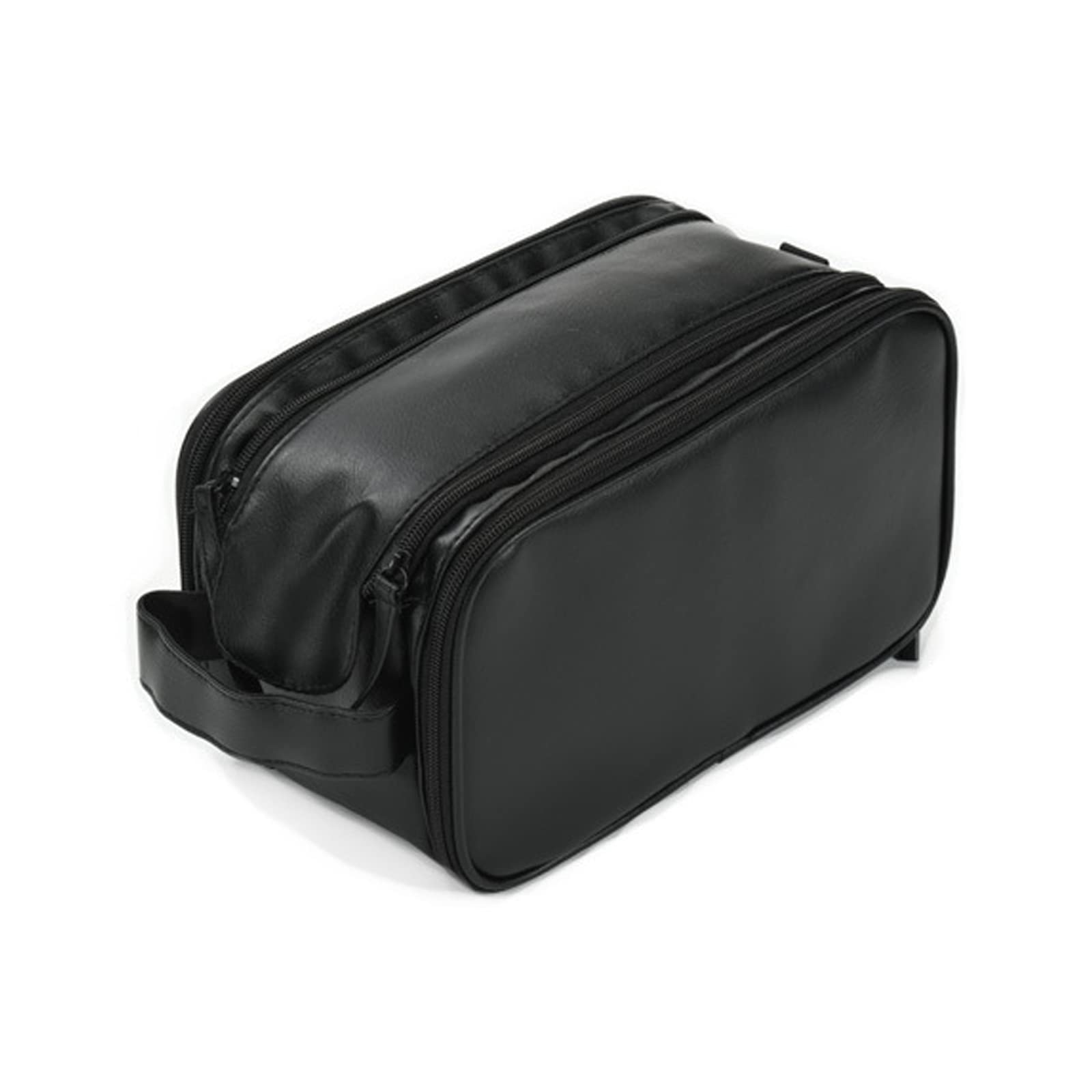 Neceser Personalizado para Hombres, Neceser De Viaje, Organizador De Bolsa De Afeitar De Cuero PU para El Hogar, Negocios, Vacaciones, Accesorios De Tocador,Negro
